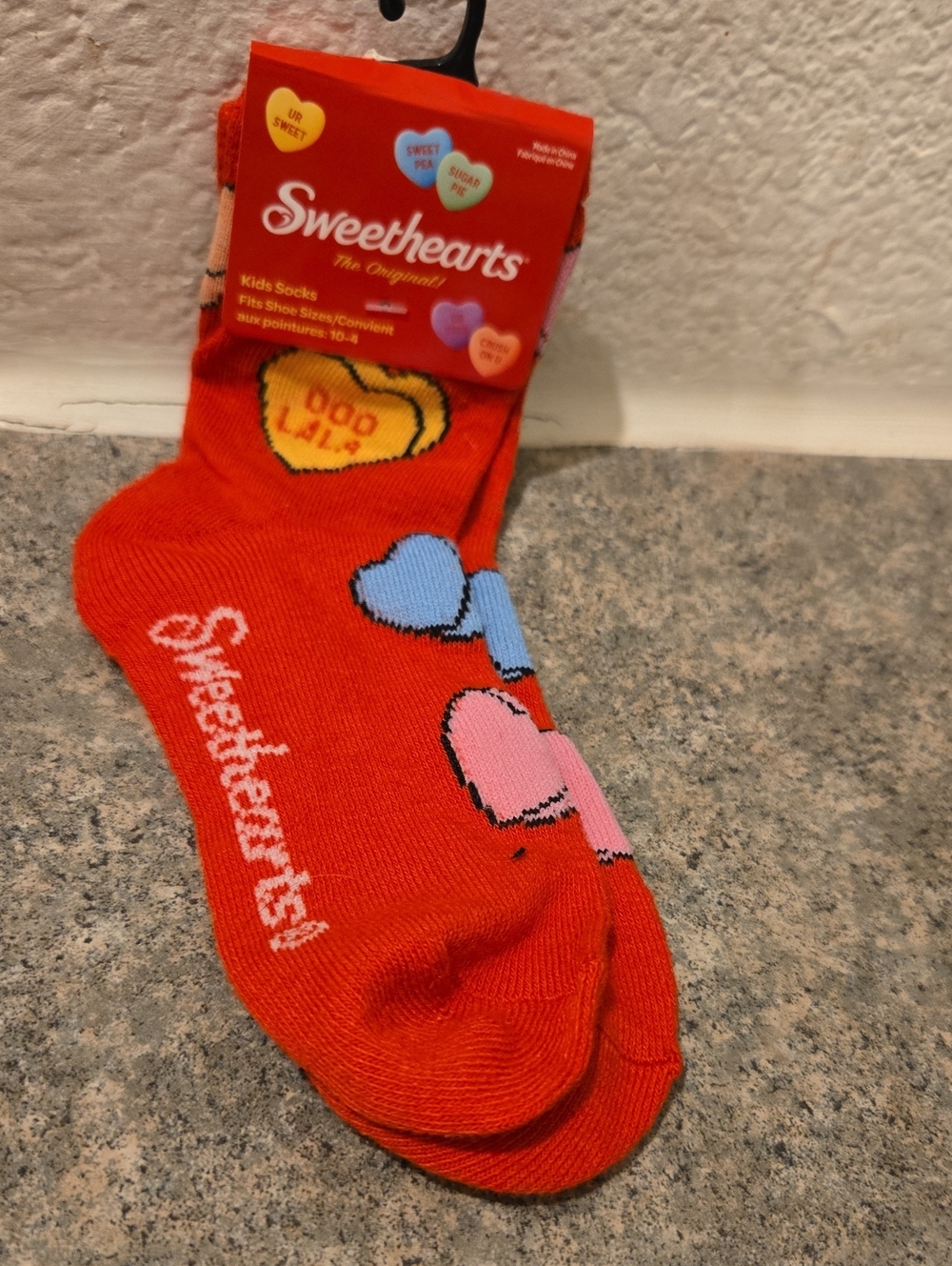 Sweethearts Kids Red Heart Crew Socks Nwt